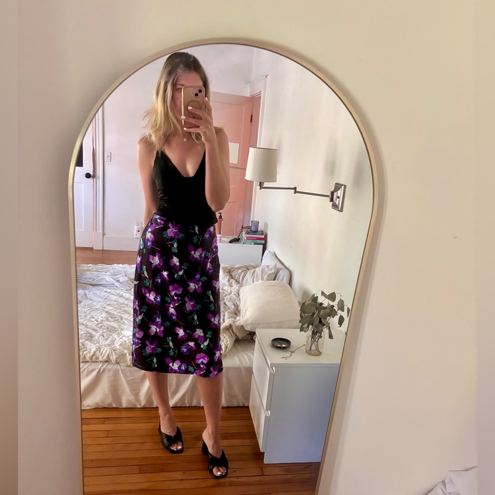 J. Crew Midi Floral Silk Skirt Small
